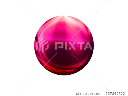 A simple 3D illustration of a red sphere. 137840322