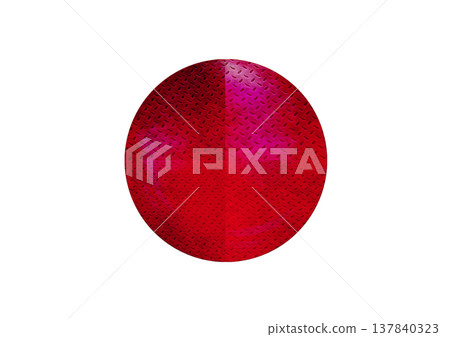 A simple 3D illustration of a red sphere. 137840323