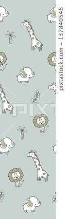 watercolor painting of leaf and flowers pattern watercolor painting of leaf and flowers pattern 137840548