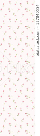 watercolor painting of leaf and flowers pattern 137840554