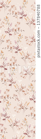 seamless pattern with decorative waves and leaves seamless pattern with decorative waves and leaves 137840788