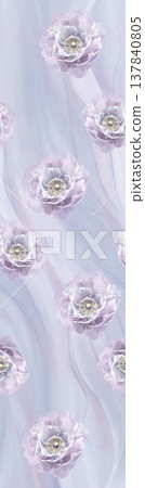 seamless pattern with decorative waves and leaves seamless pattern with decorative waves and leaves 137840805