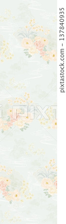 colorful watercolor background with white clouds 137840935