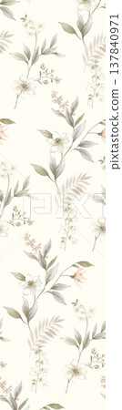 colorful watercolor background with white clouds 137840971