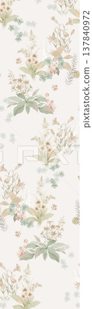 colorful watercolor background with white clouds 137840972