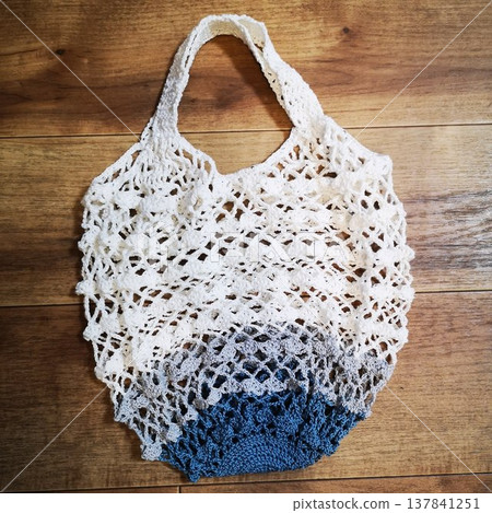 Knitting, lace knitting, net bag Knitting, lace knitting, net bag 137841251
