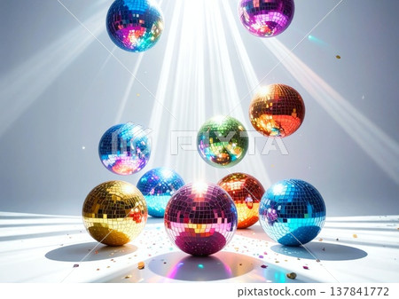 閃閃發光的彩色光球 137841772