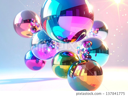 閃閃發光的彩色光球 137841775