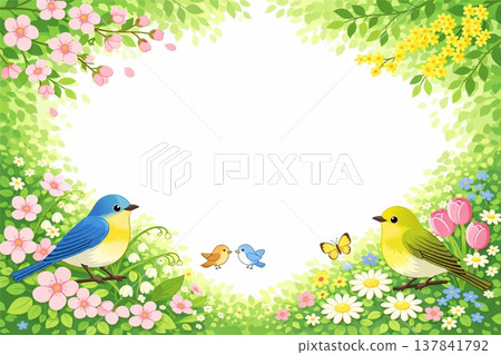 Frame material Spring/early summer image Flower Vector Frame material Spring/early summer image Flower Vector 137841792