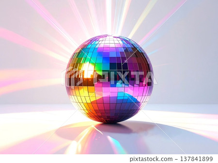 一個閃閃發光、反射光線的光球 137841899