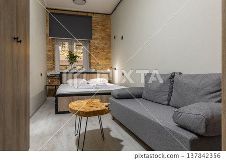 Private Hostel Room with Double Bed and Loft Interior 137842356