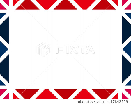 Geometric pattern frame, white space, red, navy blue Geometric pattern frame, white space, red, navy blue 137842539