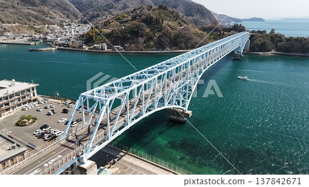 Akinada Tobishima Kaido [Kamagari Ohashi Bridge/Deai no Yakata] Photographed in March 2026_Drone aerial photography_HKKAMAB_No10 137842671