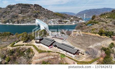 Akinada Tobishima Kaido [Kamagari Ohashi Bridge/Deai no Yakata] Photographed in March 2026_Drone aerial photography_HKKAMAB_No11 137842672