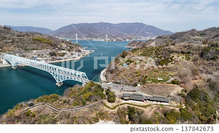 Akinada Tobishima Kaido [Kamagari Ohashi Bridge/Deai no Yakata] Photographed in March 2026_Drone aerial photography_HKKAMAB_No12 137842673