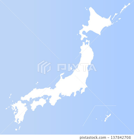日本地圖輪廓圖漸變 137842708
