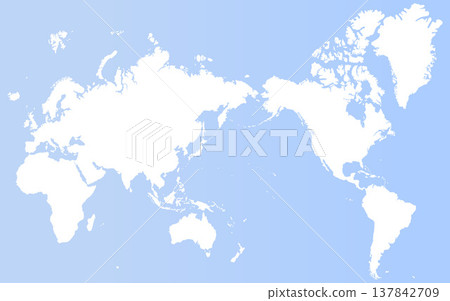 世界地圖輪廓插圖，漸層效果 137842709