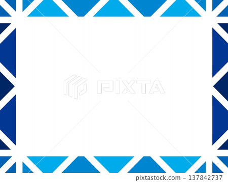 幾何圖案框架，白色空間，海軍藍 137842737