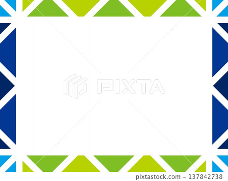 幾何圖案框架，白色空間，海軍藍 137842738