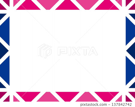 幾何圖案框架，白色空間，海軍藍 137842742