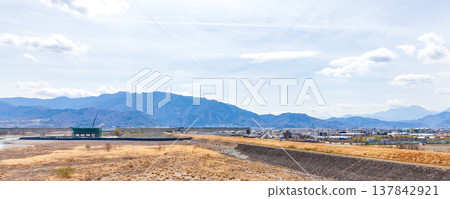 中央新幹線(磁浮列車)在釜梨川和南阿爾卑斯市之間的施工現場(全景) 中央新幹線(磁浮列車)在釜梨川和南阿爾卑斯市之間的施工現場(全景) 137842921