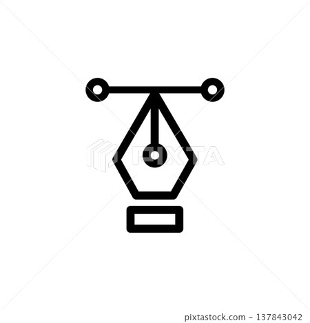 Basic icons for business and marketing: Pen tool Basic icons for business and marketing: Pen tool 137843042