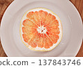 Grapefruit  cutted in half 137843746
