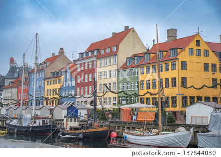 Copenhagen. The area with canals and boats called Nyhavn. Denmark Copenhagen. The area with canals and boats called Nyhavn. Denmark 137844030