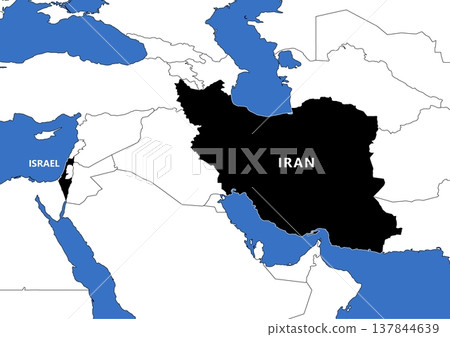 Geopolitical Map of Iran and Israel Conflict in Middle East Geopolitical Map of Iran and Israel Conflict in Middle East 137844639
