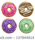 set of donut doodle marker style 137844814