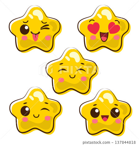 cute emoticon emoji kawaii star doodle marker style cute emoticon emoji kawaii star doodle marker style 137844818