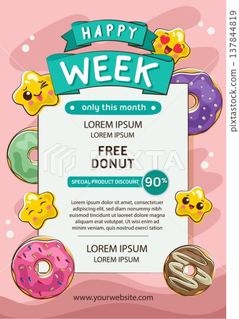 donut free food poster flyer template 137844819