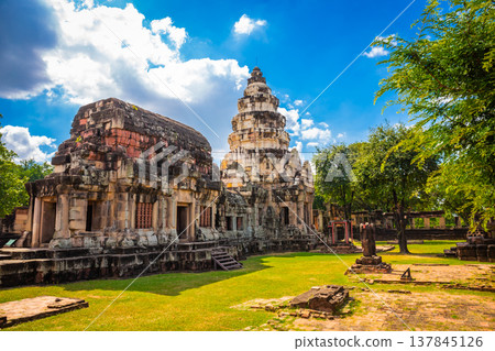 Prasat Hin Phanom Wan is a Khmer era castle located in a historical park. Nakhon Ratchasima Province, Thailand 137845126
