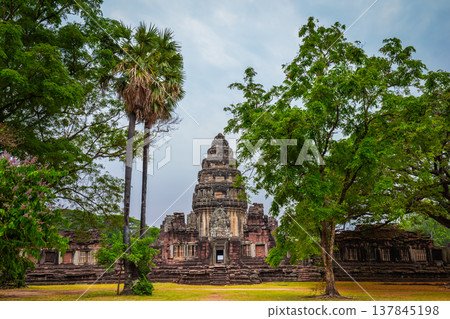 Phimai Historical Park is made from ancient sandstone and is located in Phimai District, Nakhon Ratchasima Province, Thailand. Phimai Historical Park is made from ancient sandstone and is located in Phimai District, Nakhon Ratchasima Province, Thailand. 137845198