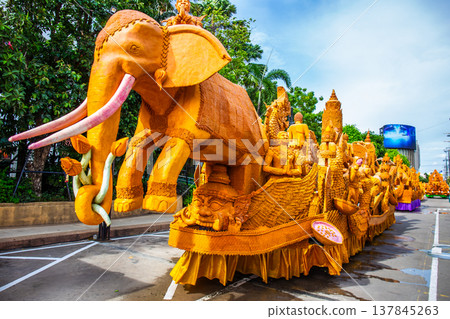 The Candle Festival is a festival held in the northeastern region of Thailand, where beautifully carved candles are paraded around the city. It is held once a year. The Candle Festival is a festival held in the northeastern region of Thailand, where beautifully carved candles are paraded around the city. It is held once a year. 137845263