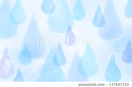 水彩風格手繪雨滴背景（橫向） 137845320