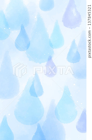 Watercolor-style hand-drawn raindrop background (vertical) 137845321