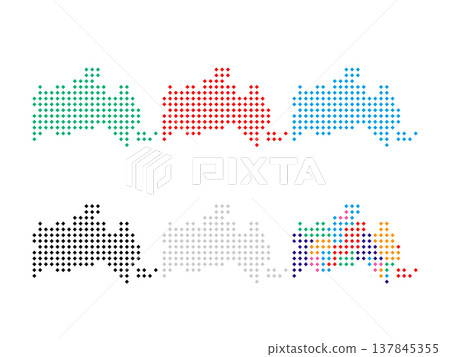 Pixel art map of Yamaguchi Prefecture - Square Dot-05 Pixel art map of Yamaguchi Prefecture - Square Dot-05 137845355
