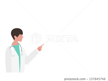 醫生指著講解的向量圖。 醫生指著講解的向量圖。 137845748