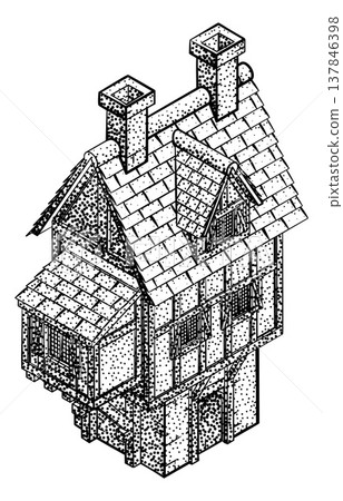 Medieval Building Map Icon Vintage Illustration Medieval Building Map Icon Vintage Illustration 137846398