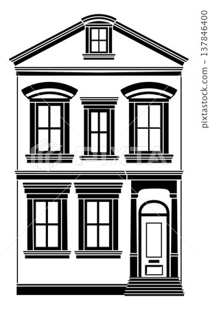 House Old Building Outline Illustration House Old Building Outline Illustration 137846400