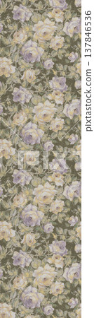 Collection of vintage floral and botanical seamless patterns with elegant neutral and soft hues 137846536