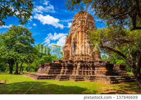 Phra Prang in Si Thep historical park It is an architecture in the Dvaravati period in Phetchabun Province, Thailand. 137846689