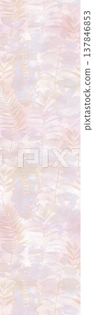 Collection of delicate watercolor floral and decorative seamless patterns with soft muted tones 137846853