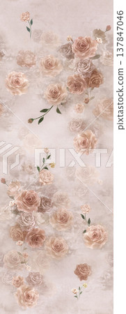 Collection of delicate watercolor floral seamless patterns with soft muted and pastel tones Collection of delicate watercolor floral seamless patterns with soft muted and pastel tones 137847046