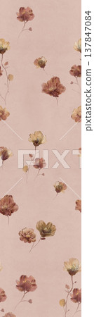 Collection of delicate watercolor floral seamless patterns with soft muted and pastel tones Collection of delicate watercolor floral seamless patterns with soft muted and pastel tones 137847084