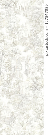 Collection of delicate watercolor floral seamless patterns with soft muted and pastel tones 137847089