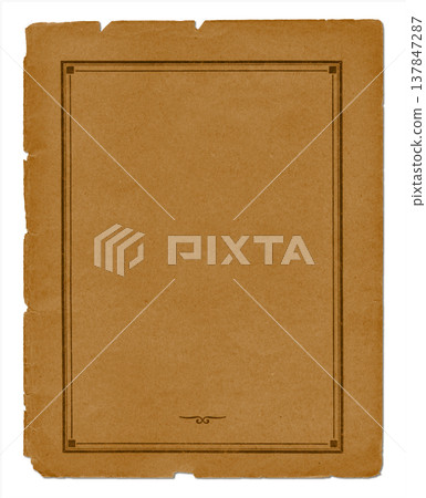 Brown paper frame isolated on white Brown paper frame isolated on white 137847287