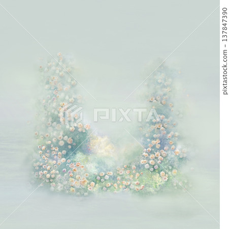 Collection of delicate vintage floral and botanical seamless patterns with soft muted tones 137847390