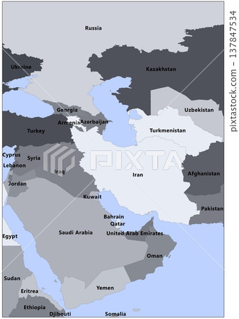 Geopolitical Map of Iran and Israel Conflict in Middle East Geopolitical Map of Iran and Israel Conflict in Middle East 137847534
